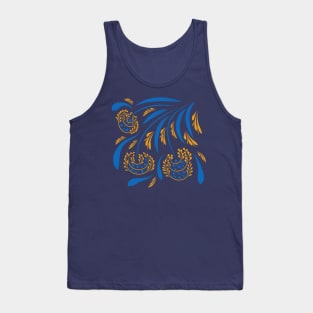 Folk flowers floral art print Flowers abstract art Tank Top